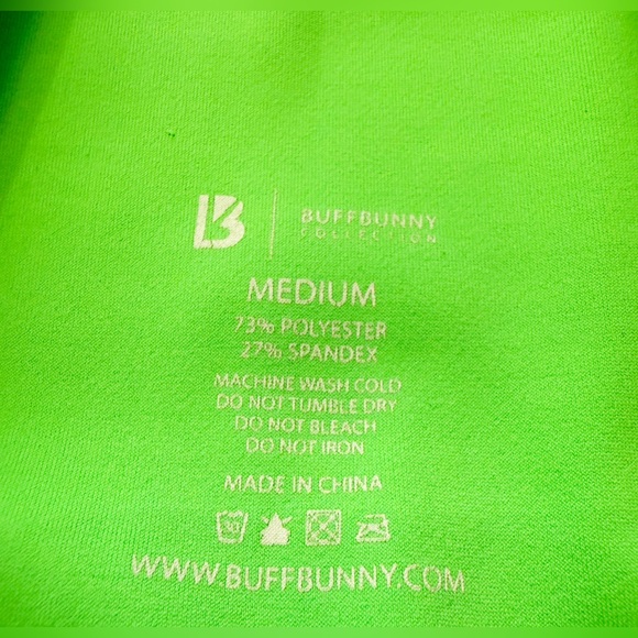BuffBunny Neon Green Leggings Viva la Vibe Laser Cropped - M - Picture 8 of 11